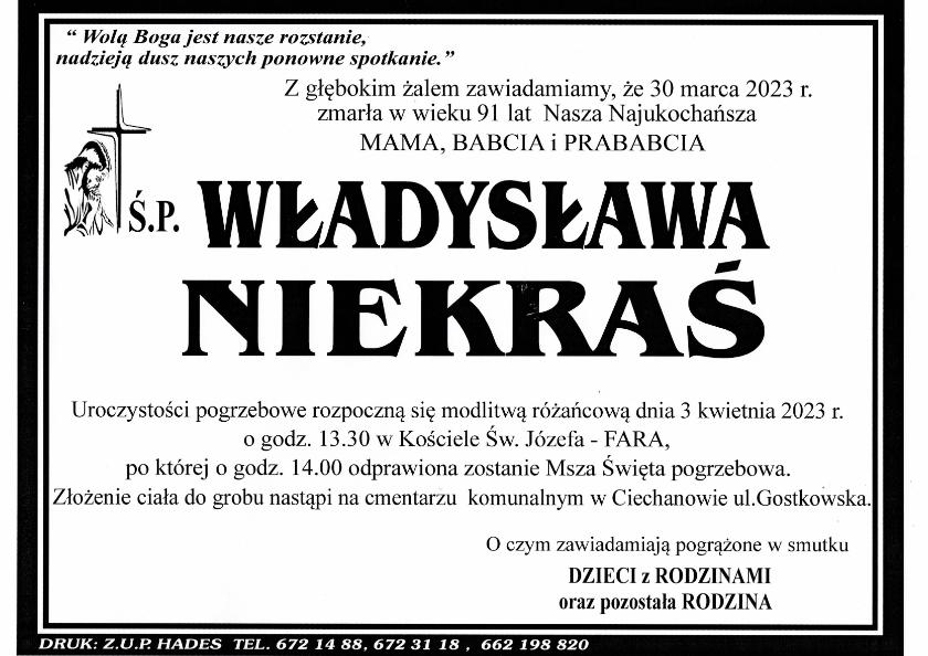 WŁADYSŁAWA NIEKRAŚ