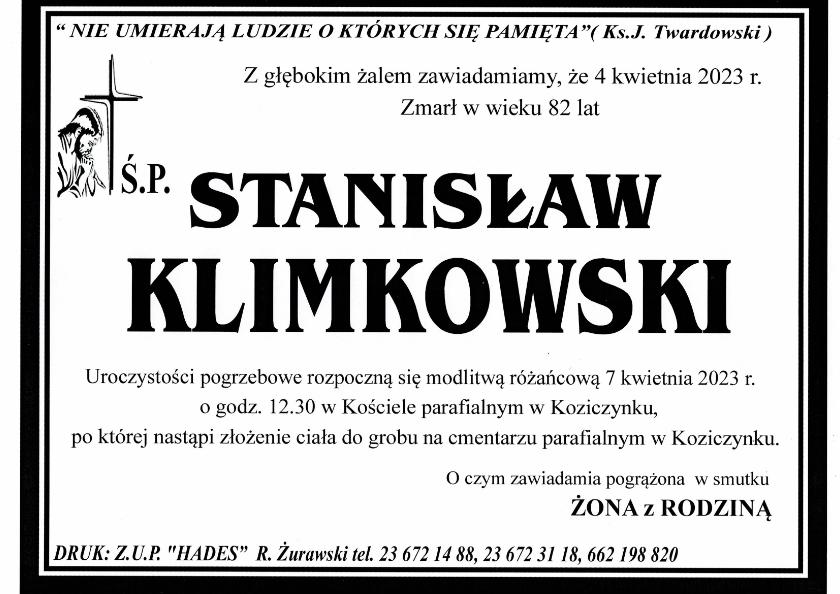 STANISŁAW KLIMKOWSKI