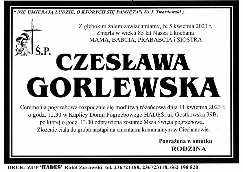 CZESŁAWA GORLEWSKA