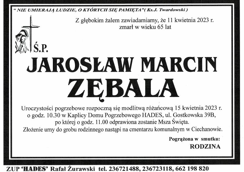 JAROSŁAW MARCIN ZĘBALA