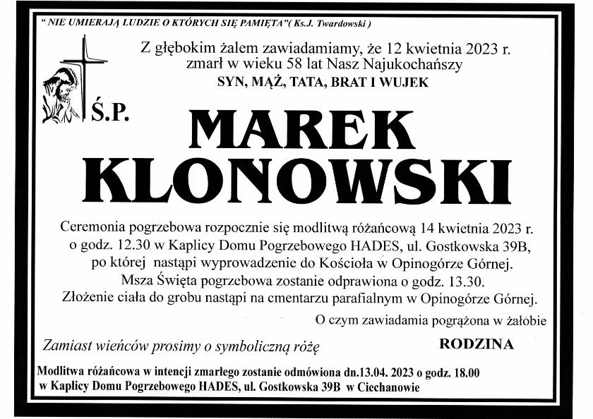 MAREK KLONOWSKI