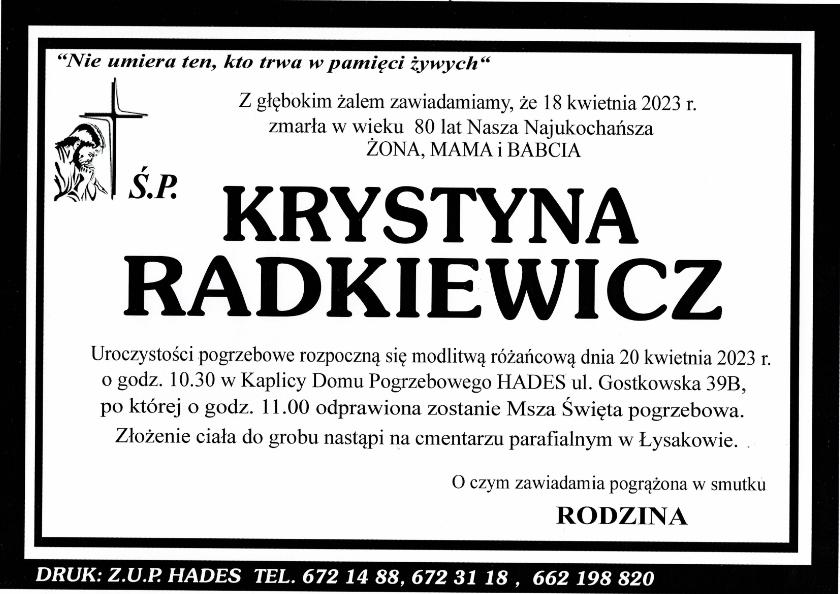 KRYSTYNA RADKIEWICZ