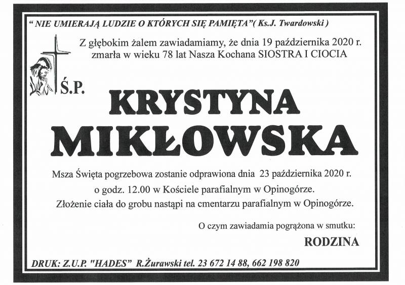 KRYSTYNA MIKŁOWSKA