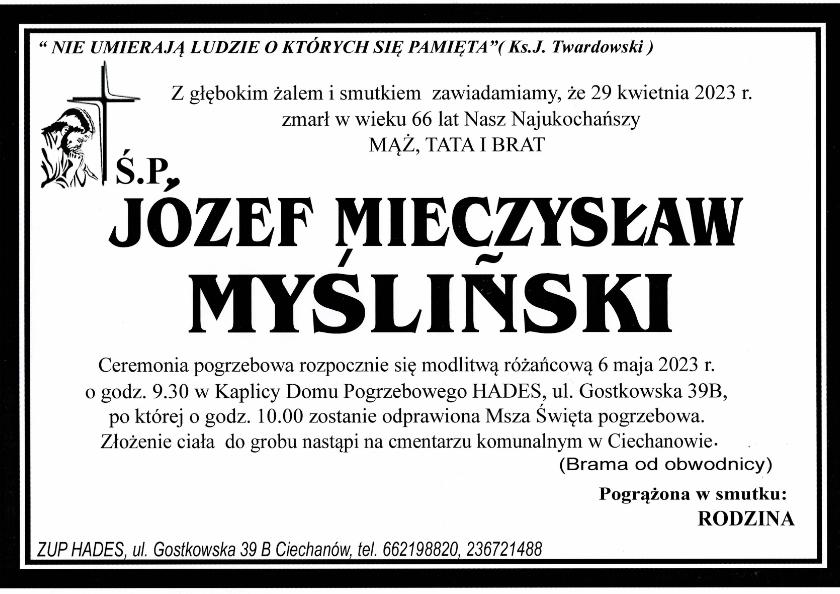 JÓZEF MIECZYSŁAW MYŚLIŃSKI