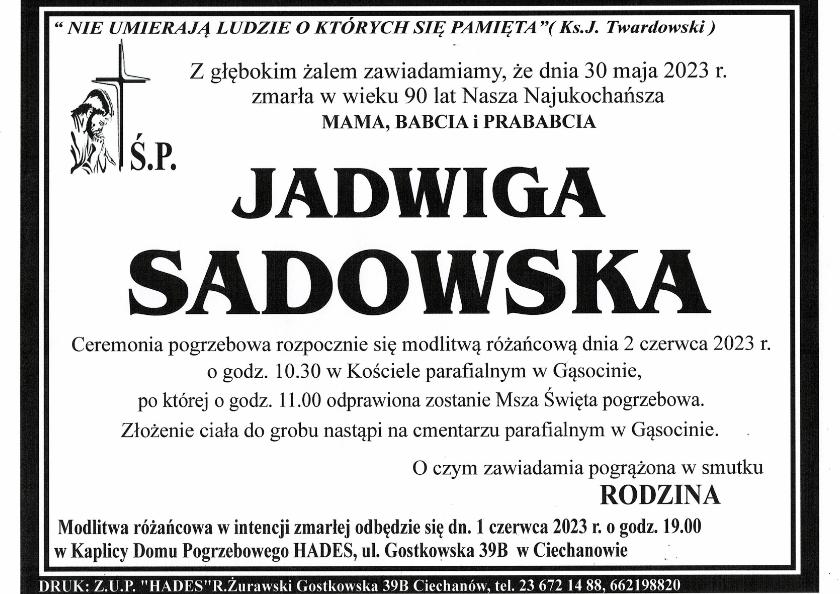 JADWIGA SADOWSKA