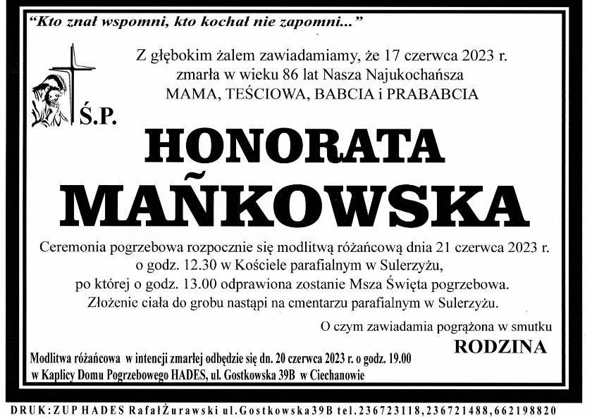 HONORATA MAŃKOWSKA