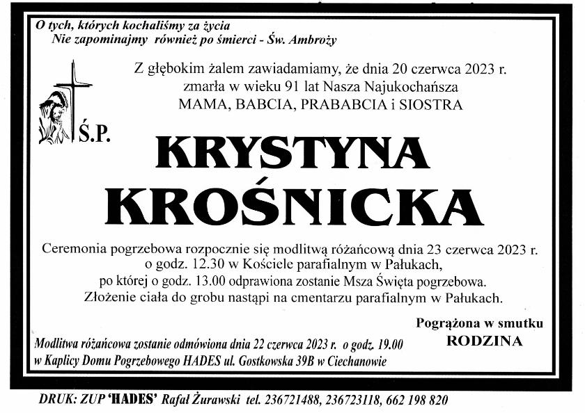 KRYSTYNA KROŚNICKA