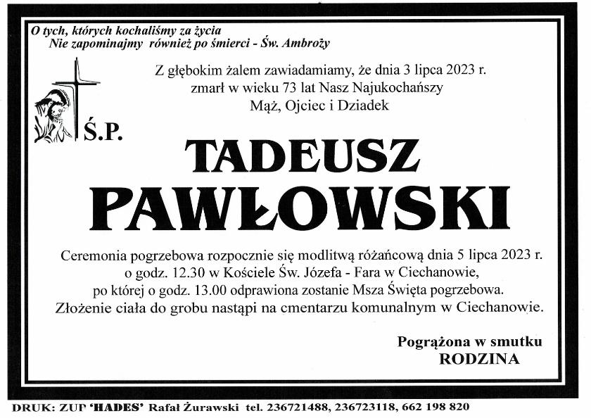TADEUSZ PAWŁOWSKI
