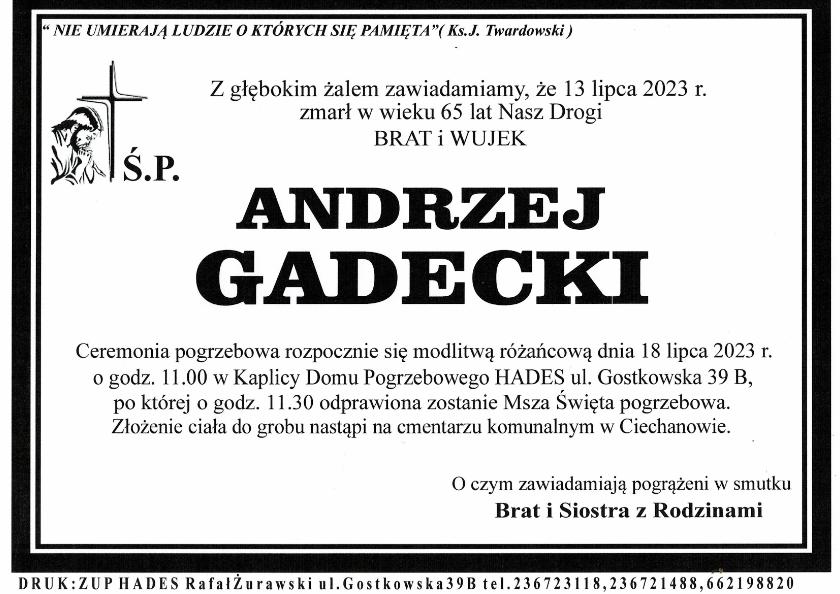 ANDRZEJ GADECKI