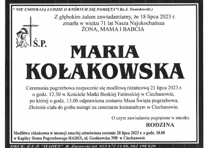 MARIA KOŁAKOWSKA