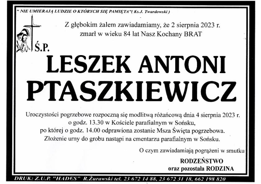 LESZEK ANTONI PTASZKIEWICZ