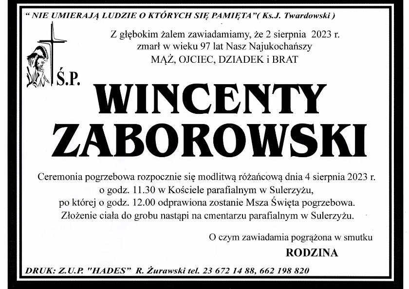 WINCENTY ZABOROWSKI