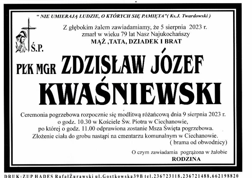 ZDZISŁAW JÓZEF KWAŚNIEWSKI
