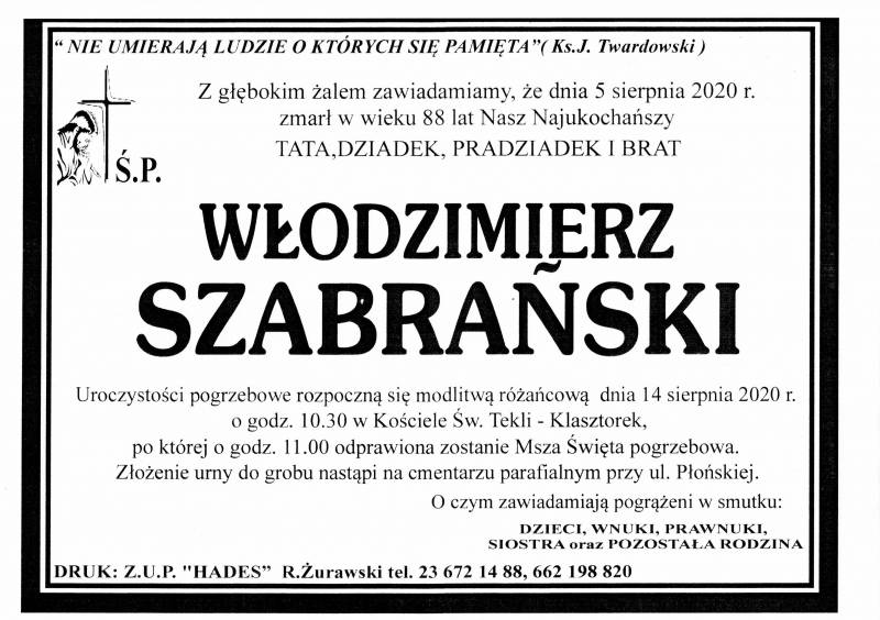 WŁODZIMIERZ SZABRAŃSKI