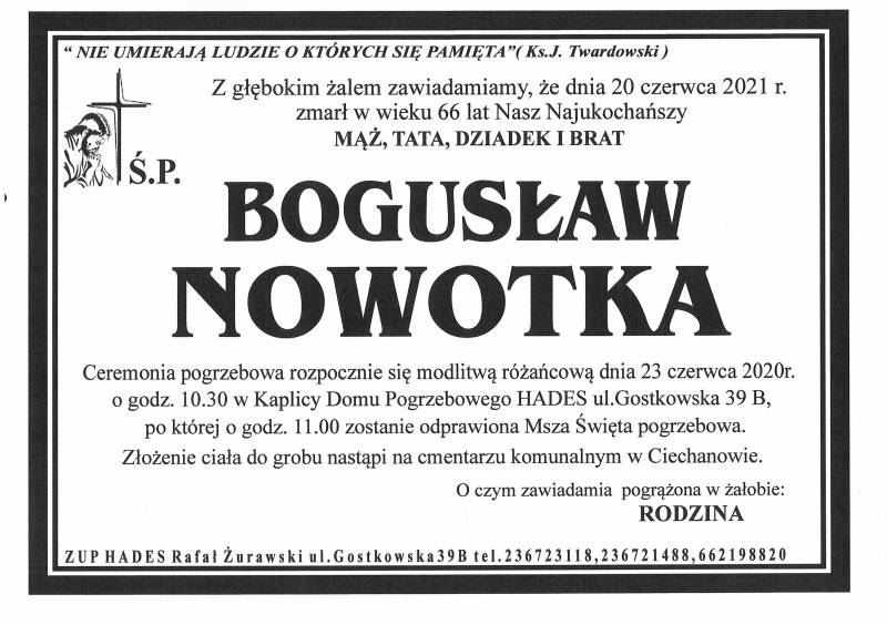BOGUSŁAW NOWOTKA