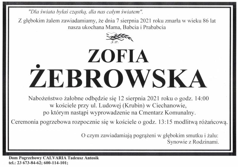 Zofia Żebrowska
