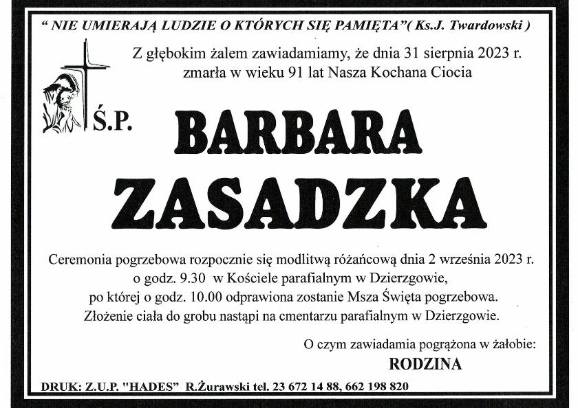 BARBARA ZASADZKA