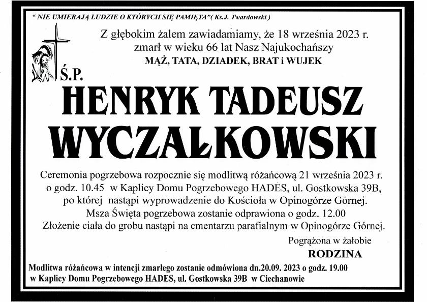 HENRYK TADEUSZ WYCZAŁKOWSKI