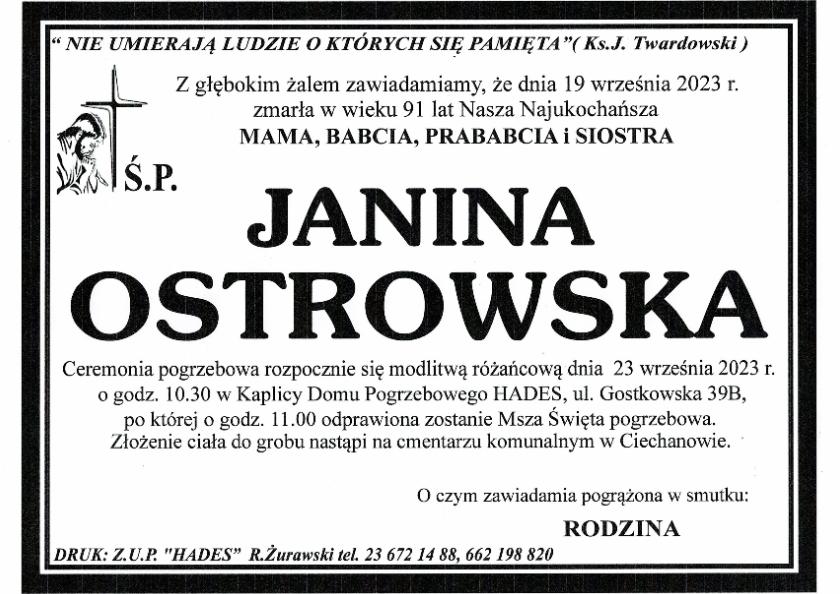JANINA OSTROWSKA