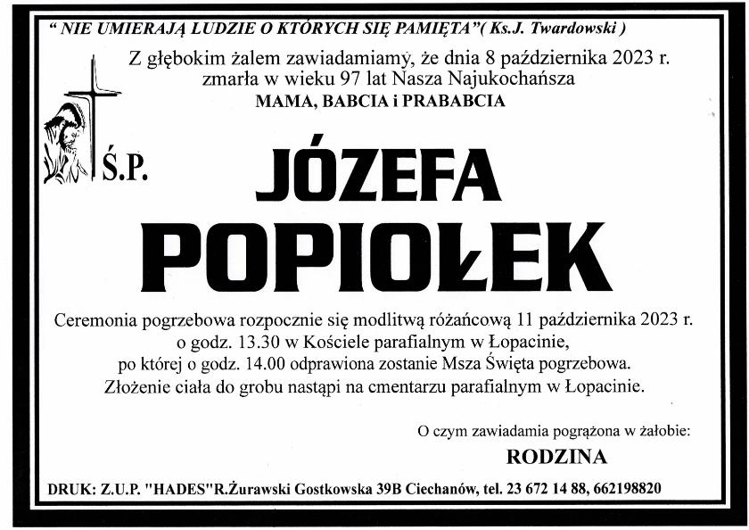 JÓZEFA POPIOŁEK