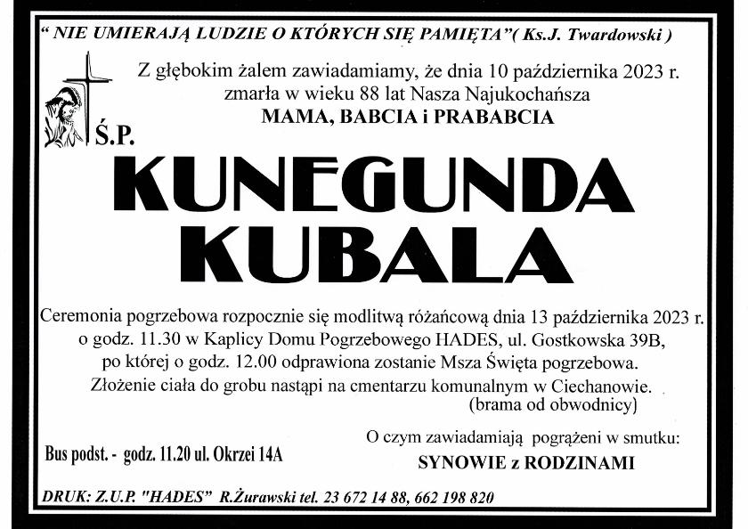 KUNEGUNDA KUBALA