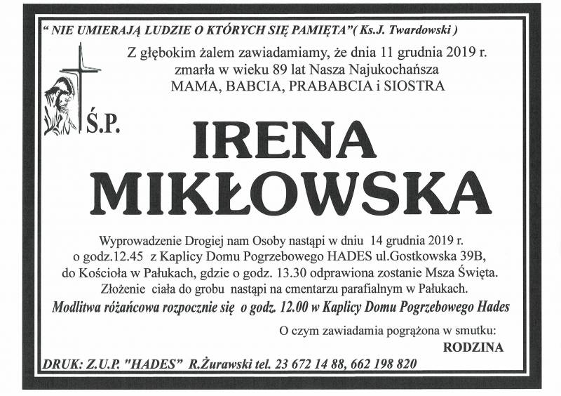 Irena Mikłowska