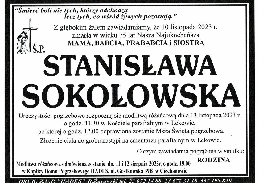 STANISŁAWA SOKOŁOWSKA