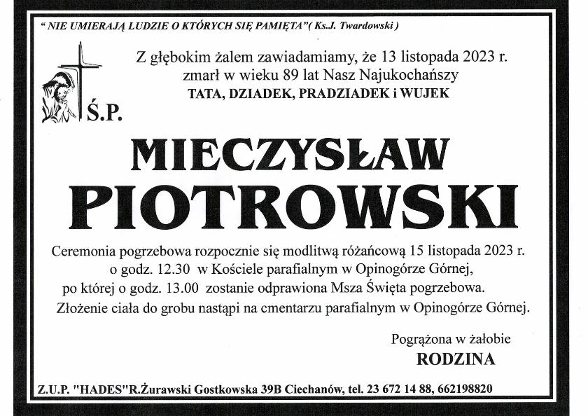 MIECZYSŁAW PIOTROWSKI