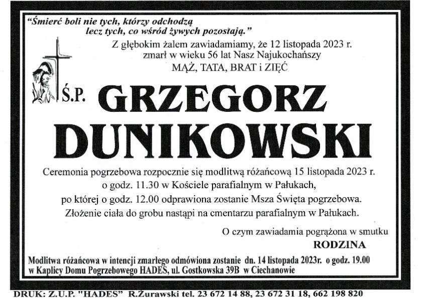 GRZEGORZ DUNIKOWSKI