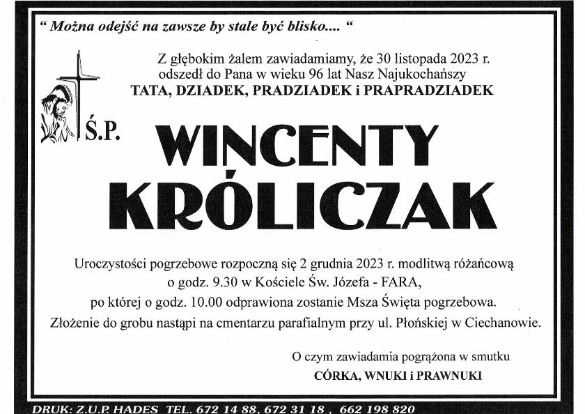 WINCENTY KRÓLICZAK