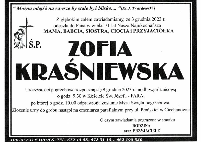 ZOFIA KRAŚNIEWSKA