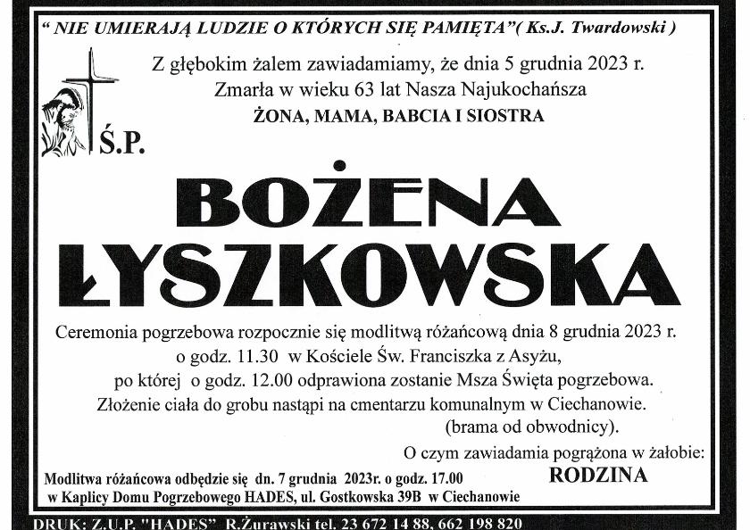 BOŻENA ŁYSZKOWSKA