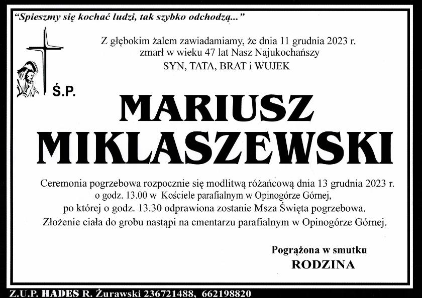 MARIUSZ MIKLASZEWSKI
