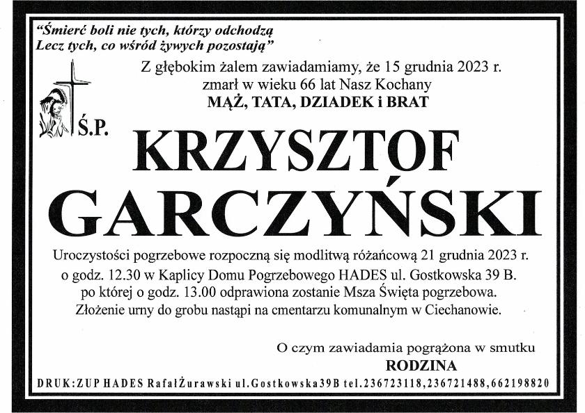 KRZYSZTOF GARCZYŃSKI