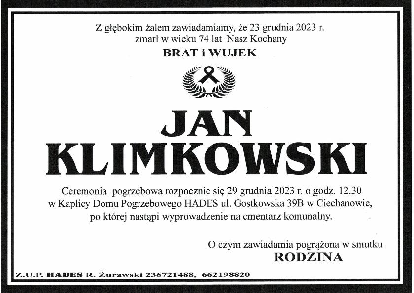 JAN KLIMKOWSKI