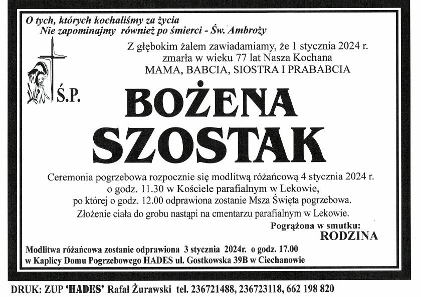 BOŻENA SZOSTAK