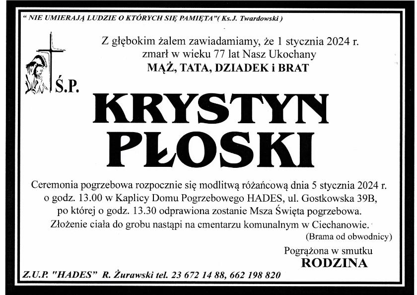 KRYSTYN PŁOSKI