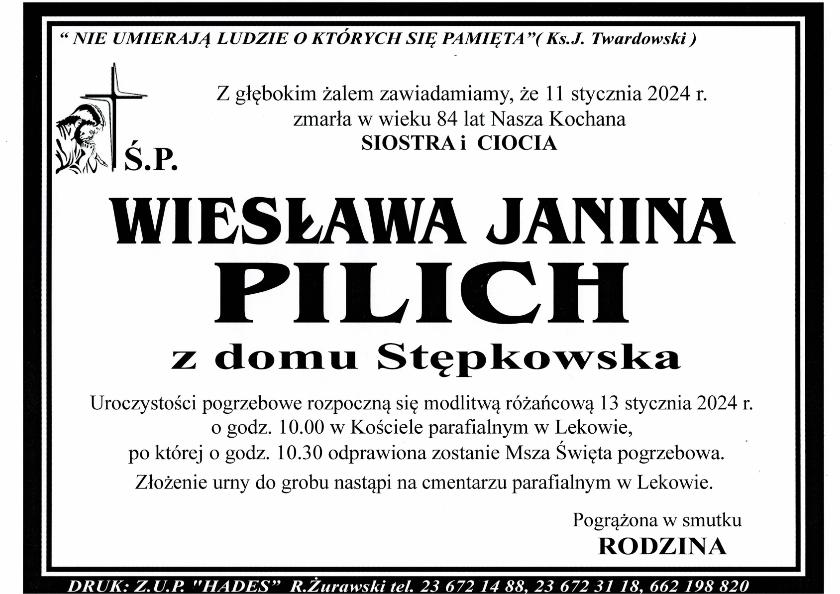 WIESŁAWA JANINA PILICH 
