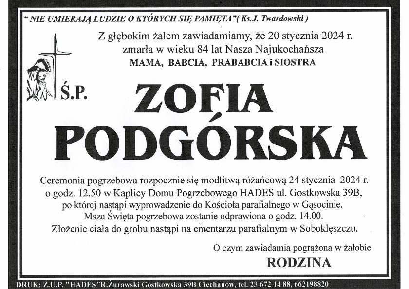 PODGÓRSKA ZOFIA