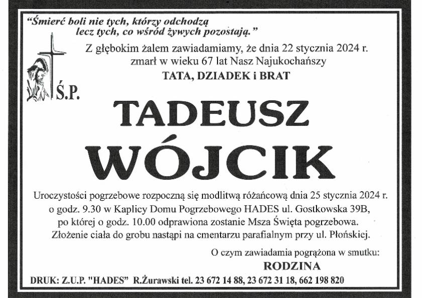 TADEUSZ WÓJCIK