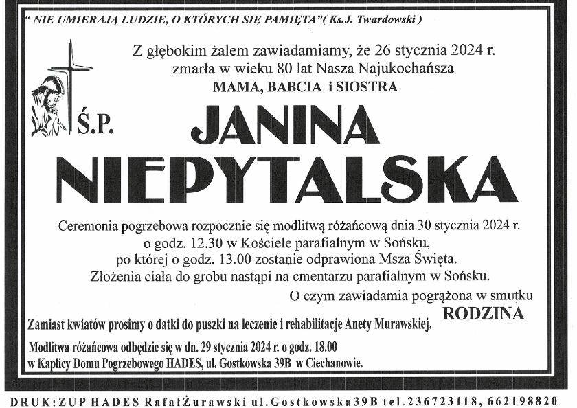 JANINA NIEPYTALSKA