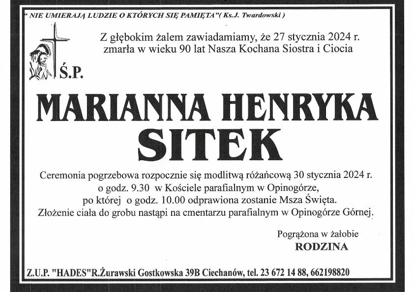 MARIANNA HENRYKA SITEK
