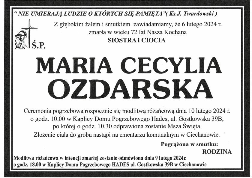 MARIA CECYLIA OZDARSKA