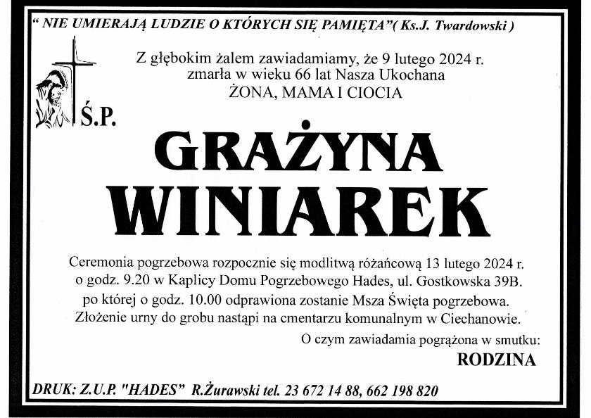 GRAŻYNA WINIAREK