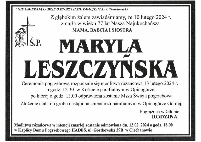 MARYLA LESZCZYŃSKA
