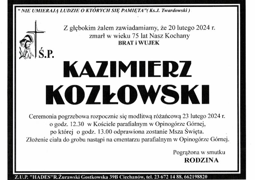 KAZIMIERZ KOZŁOWSKI