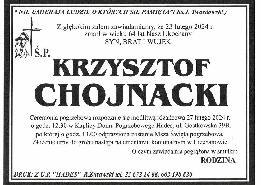 KRZYSZTOF CHOJNACKI
