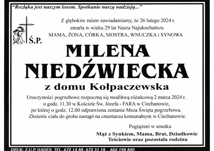 MILENA KOŁPACZEWSKA - NIEDŻWIECKA