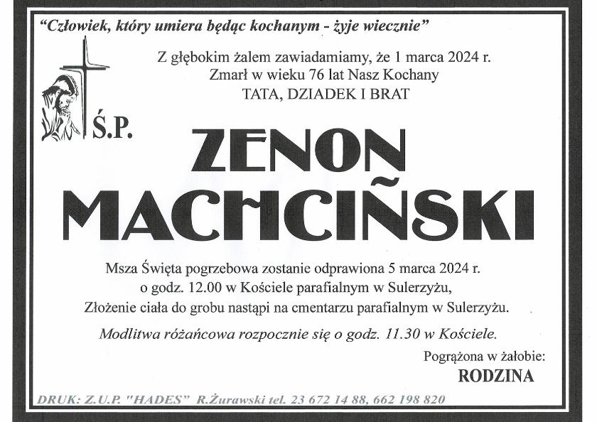 ZENON MACHCIŃSKI