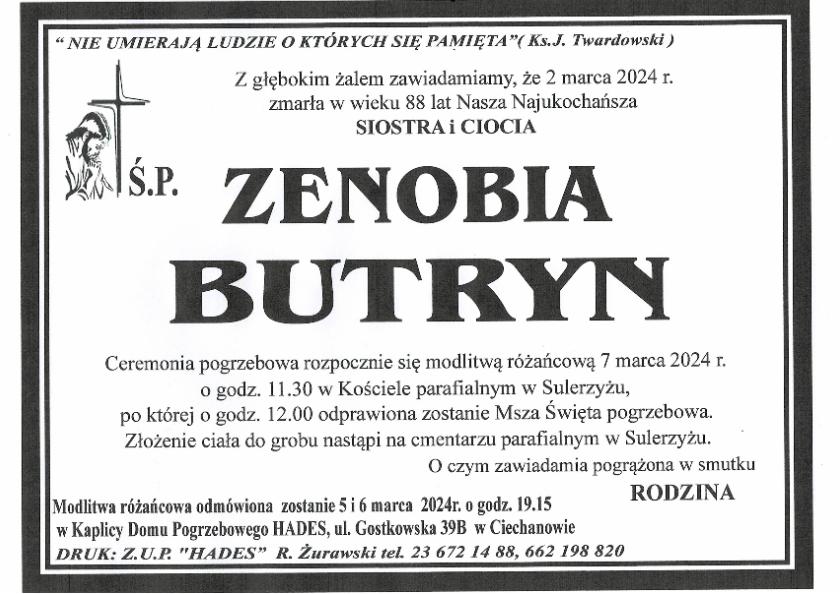 ZENOBIA BUTRYN 